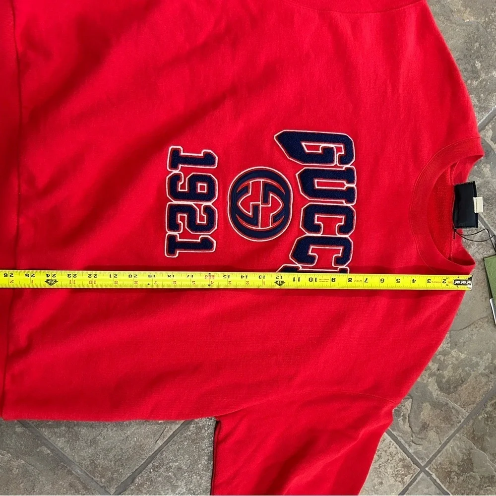 Men's Gucci logo embroidered cotton jersey sweatshirt, size XL made in Italy